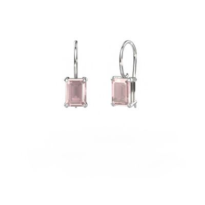 Drop earrings Cleo EME 585 white gold morganite champagne 8x6 mm