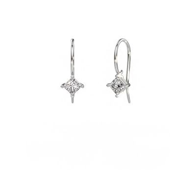 Pendants d'oreilles Cleo SQR 950 platine diamant 0.80 crt