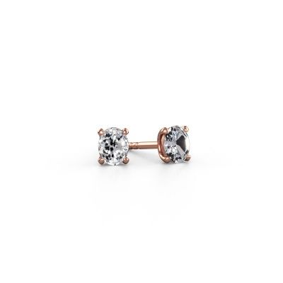 Stud earrings Sam OVL 585 rose gold diamond 0.35 crt