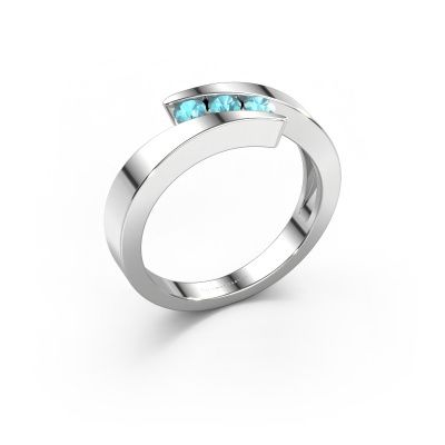 Ring Gracia 950 platinum blue topaz 2.7 mm