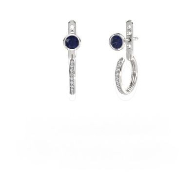 Clous d'oreilles Destiny 585 or blanc saphir 4 mm