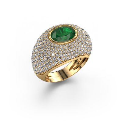 Ring Armida 585 gold emerald 9x7 mm