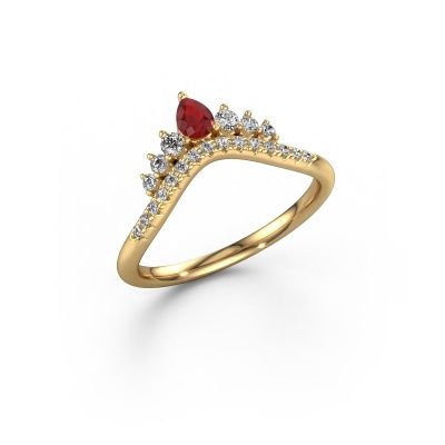 Bague superposable Crown A 585 or jaune rubis 4x3 mm