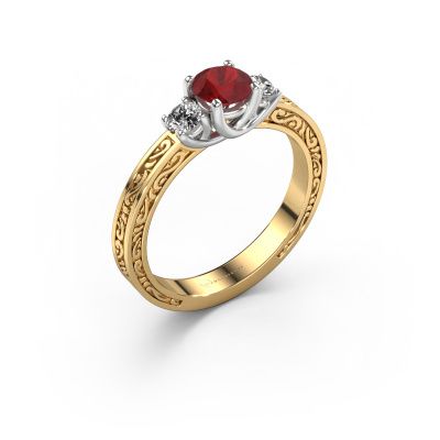 Engagement ring Betty 1 585 gold ruby 5 mm