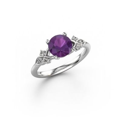 Engagement ring Azra RND 585 white gold amethyst 7 mm