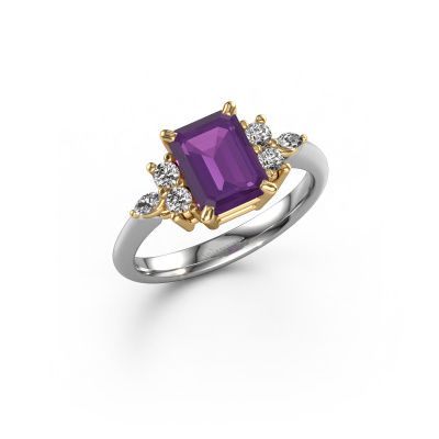 Ring Sade 585 Weißgold Amethyst 8x6 mm