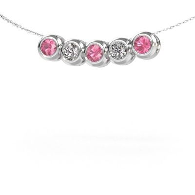 Necklace Kim 5 950 platinum pink sapphire 4 mm