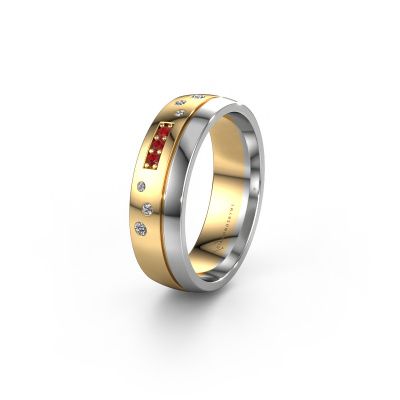 Wedding ring WH0310L26AP 585 gold ruby ±6x1.7 mm
