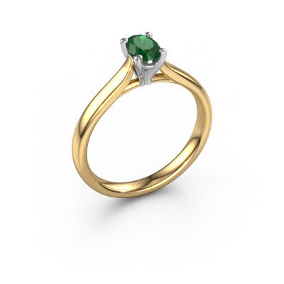 Engagement ring Mignon ovl 1 585 gold emerald 8x6 mm