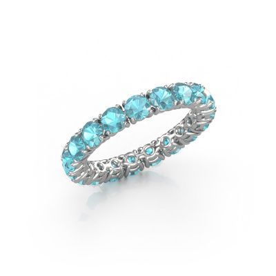 Vorsteckring Vivienne 3.4 585 Weißgold Blau Topas 3.4 mm