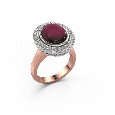 Ring Mila 585 Roségold Granat 12x10 mm