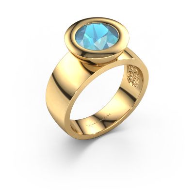 Ring Maxime 585 gold blue topaz 8 mm