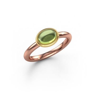 Ring Blossom OVL 585 Roségold Peridot 7x5 mm