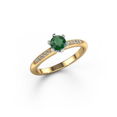 Engagement ring Tiffy 2 585 gold emerald 4.7 mm