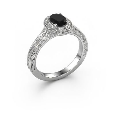 Verlobungsring Alice OVL 950 Platin Schwarz Diamant 1.254 crt