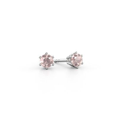 Earrings Fay 585 white gold morganite champagne 4.2 mm
