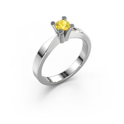 Verlobungsring Ichelle 1 950 Platin Gelb Saphir 4.2 mm
