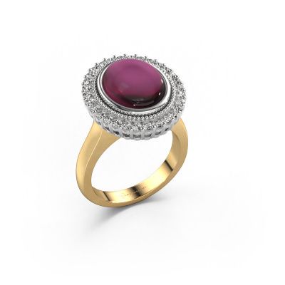 Ring Mila 585 gold rhodolite 12x10 mm