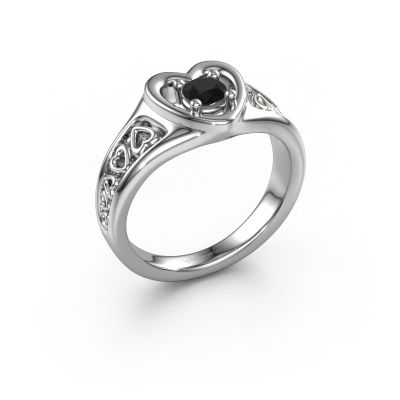 Ring Eura 950 platinum black diamond 0.30 crt