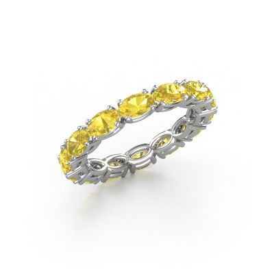 Ring Vivienne OVL 5x3 585 white gold yellow sapphire 5x3 mm