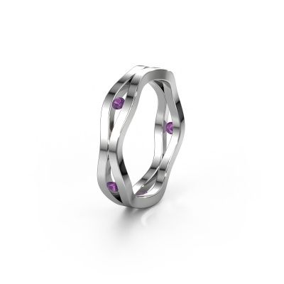 Wedding ring WH2122L 585 white gold amethyst ±0.20x0.08 in