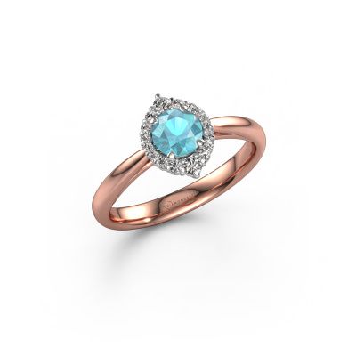 Engagement ring Tora 585 rose gold blue topaz 5 mm