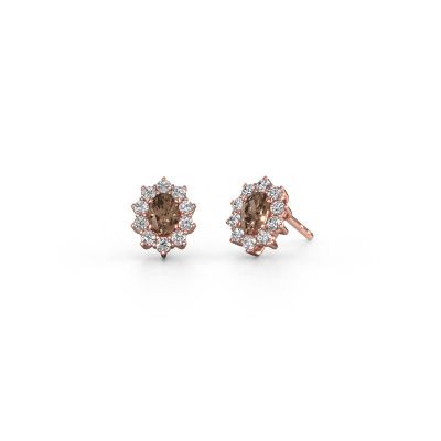 Boucles d'oreilles Leesa 585 or rose diamant brun 1.40 crt