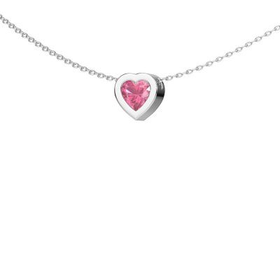Pendant Tonja 585 white gold pink sapphire 5 mm