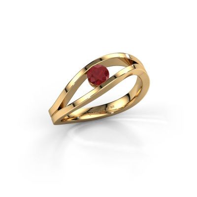 Ring Sigrid 1 585 goud robijn 4 mm