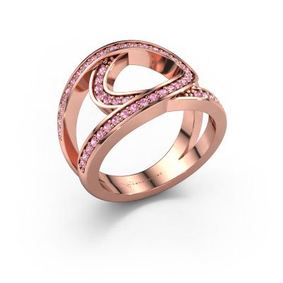 Ring Louise 585 rose gold pink sapphire 1.2 mm