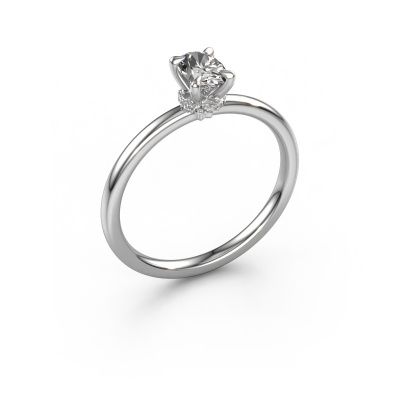 Engagement ring Crystal OVL 3 585 white gold diamond 0.40 crt