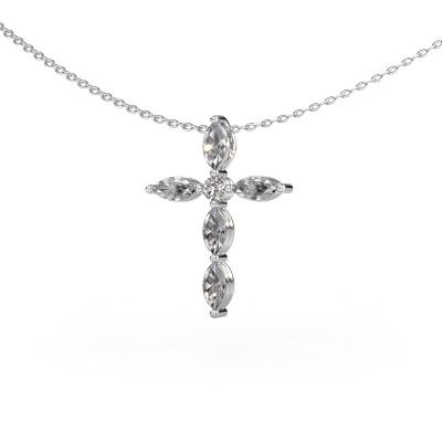 Pendant Cross 2 950 platinum diamond 1.35 crt