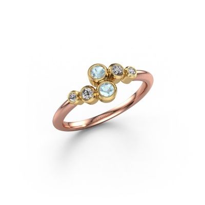 Ring Lonnie 585 rosé goud aquamarijn 2.5 mm
