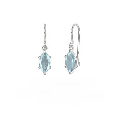 Pendants d'oreilles Laurie MRQ 1 950 platine aigue-marine 10x5 mm