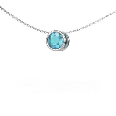 Pendant Lavon RND 585 white gold blue topaz 6.5 mm