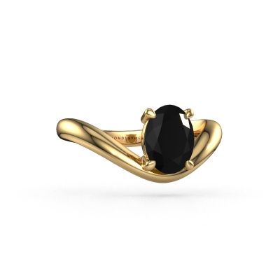 Engagement ring Femke OVL 585 gold black diamond 1.40 crt