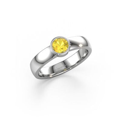 Ring Ise 1 950 platinum yellow sapphire 4.7 mm