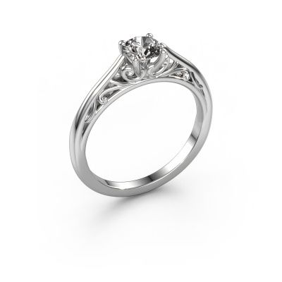 Engagement ring Shannon rnd 950 platinum zirconia 5 mm