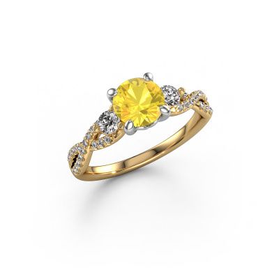 Engagement ring Marilou RND 585 gold yellow sapphire 6.5 mm