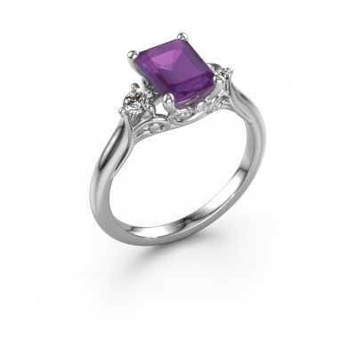 Verlobungsring Laurian EME 950 Platin Amethyst 8x6 mm