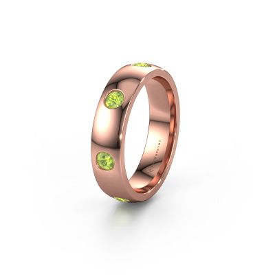 Wedding ring WH0105L25BP 585 rose gold peridot 3 mm ±0.20x0.08 in