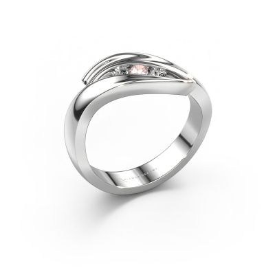Ring Erin 585 white gold morganite champagne 2.4 mm