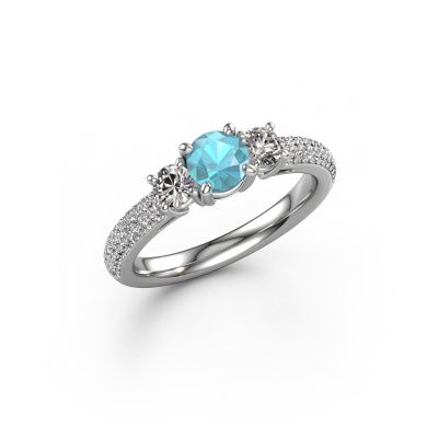 Engagement ring Marielle RND 585 white gold blue topaz 6 mm