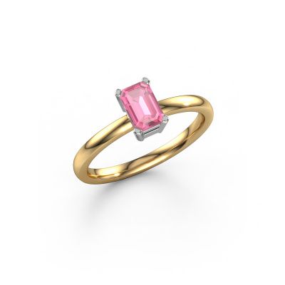 Engagement ring Denita 1 EME 585 gold pink sapphire 6x4 mm