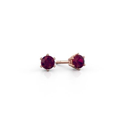 Earrings Fay 585 rose gold rhodolite 4.2 mm