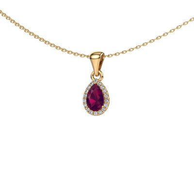 Pendant Seline per 585 gold rhodolite 6x4 mm