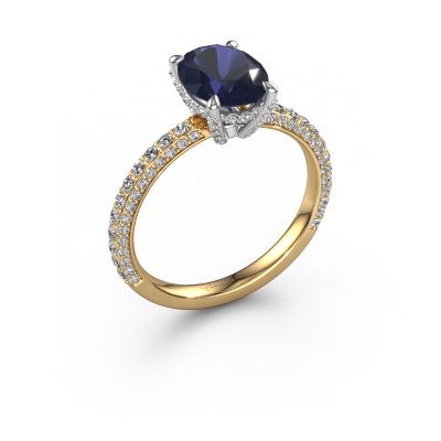 Engagement ring Saskia 2 ovl 585 gold sapphire 9x7 mm