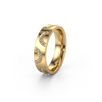 Trouwring WH0136L15BP 585 goud bruine diamant ±5x2 mm