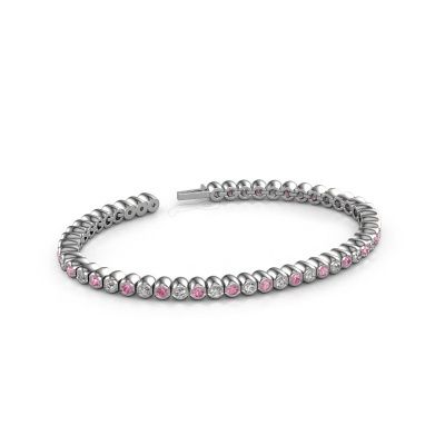 Bracelet tennis Bianca 2.4 mm 585 or blanc saphir rose 2.4 mm