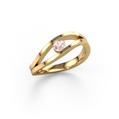 Engagement ring Sigrid 1 585 gold morganite champagne 3.7 mm